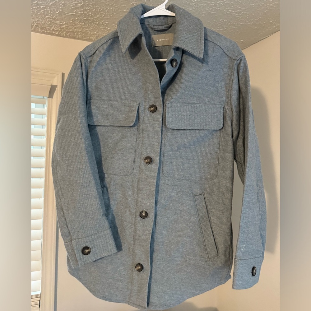 Everlane oversized Shirt Jacket in heathered cool grey